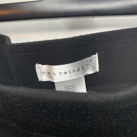 Retrology Stretchy Black Pencil Skirt w/Aesthetic Belt Size Large (L) - Picture 4 of 4